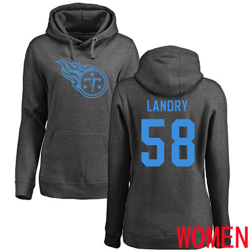 Tennessee Titans Ash Women Harold Landry One Color NFL Football #58 Pullover Hoodie Sweatshirts->women nfl jersey->Women Jersey
